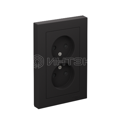 Розетка 2-м СП AtlasDesign 16А IP20 без заземл. защ. шторки в сборе карбон Systeme Electric ATN001022 изображение, фото