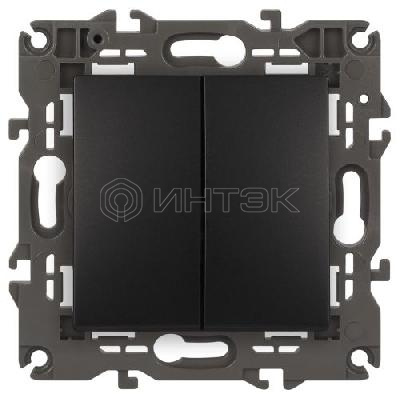 Переключатель 2-кл. СП Elegance 14-1106-05 10А IP20 250В 10AX механизм антрацит Эра Б0034247 изображение, фото