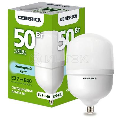 Лампа светодиодная HP 50Вт 6500К E27-E40 230В GENERICA LL-HP-50-230-65-E27-E40-G изображение, фото