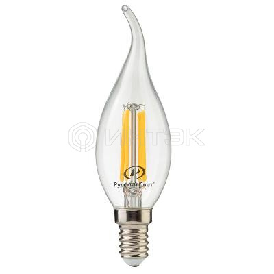 Лампа светодиодная филаментная RS F BXS E14 7W 220-240V 2700К 7Вт 810лм Ra 90 свеча на ветру  15011045087 изображение, фото