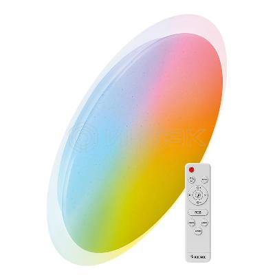 Светильник светодиодный PREMIUM GALAXY-RGB 75Вт 230В 3000-6500К 6000лм IP40 555х83мм настенно-потолочный управляемый с пультом ДУ с RGB подсветкой КОСМОС KSGalaRGB75W изображение, фото