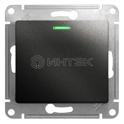 Выключатель 1-кл. СП Glossa 10А IP20 (сх. 1а) 10AX с подсветкой механизм антрацит  Systeme Electric GSL000713 изображение, фото