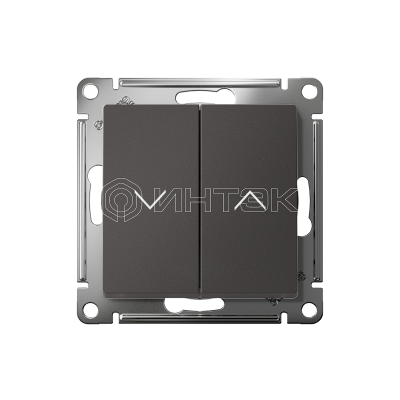 Выключатель для жалюзи 2-кл. 2п AtlasDesign 10А механизм базальт Systeme Electric ATN001419 изображение, фото