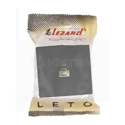 Розетка компьютерная.1-м ОП RJ45 LETO черн. бархат LEZARD 752-4200-139 изображение, фото
