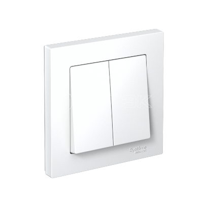 Выключатель 2-кл. СП AtlasDesign 10А IP20 (сх. 5) 10AX в сборе бел.  Systeme Electric ATN000152 изображение, фото