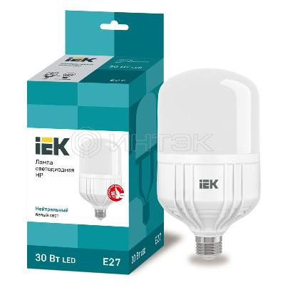 Лампа светодиодная HP 30Вт 4000К нейтр. бел. E27 230В IEK LLE-HP-30-230-40-E27 изображение, фото
