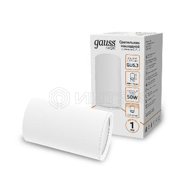 Светильник Basic накладной под лампу GU5.3 бел. GAUSS HD062 изображение, фото