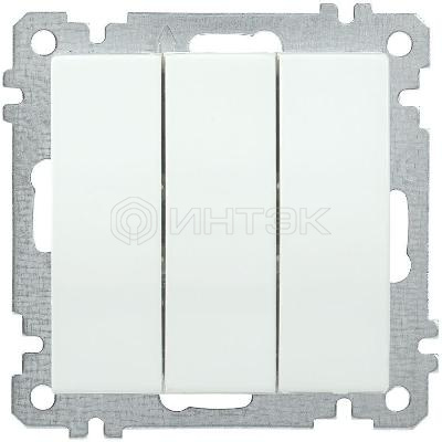 Выключатель 3-кл. СП Bolero ВС10-3-0-Б 10А IP20 10А IP20 механизм бел. IEK EVB30-K01-10-1 изображение, фото