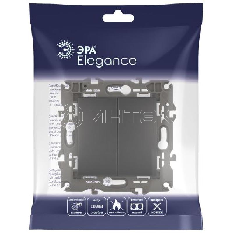 Переключатель 2-кл. СП Elegance 14-1106-05 10А IP20 250В 10AX механизм антрацит Эра Б0034247 изображение, фото