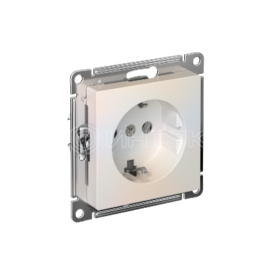 Розетка AtlasDesign 16А с заземл. быстрозажим. клем. механизм жемчуж. Systeme Electric ATN000443S изображение, фото