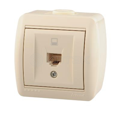 Розетка компьютерная 1-м ОП Nata RJ45 16А IP20 крем. LEZARD 710-0300-139 изображение, фото