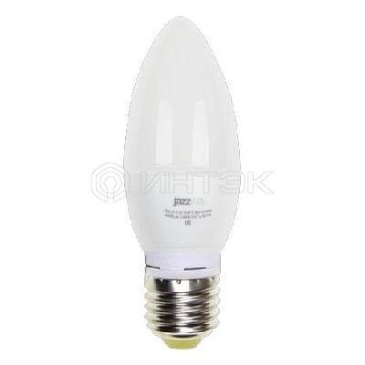Лампа светодиодная PLED-ECO 5Вт C37 свеча 3000К тепл. бел. E27 400лм 230В JazzWay 2855312A изображение, фото