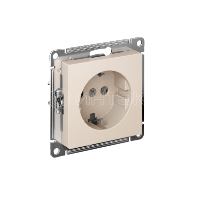 Розетка AtlasDesign 16А с заземл. быстрозажим. клем. механизм беж.  Systeme Electric ATN000243S изображение, фото