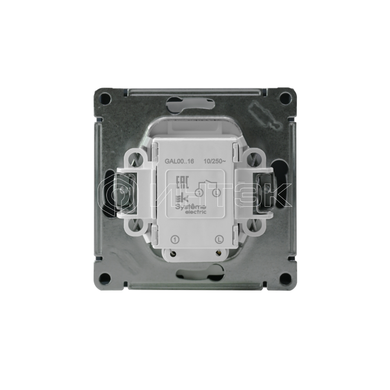 Выключатель кнопочный 1-кл. ArtGallery 10А с подсветкой механизм сталь Systeme Electric GAL000916 изображение, фото