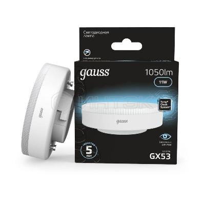Лампа светодиодная Black 11Вт таблетка 4100К нейтр. бел. GX53 1050лм GAUSS 108008211 изображение, фото