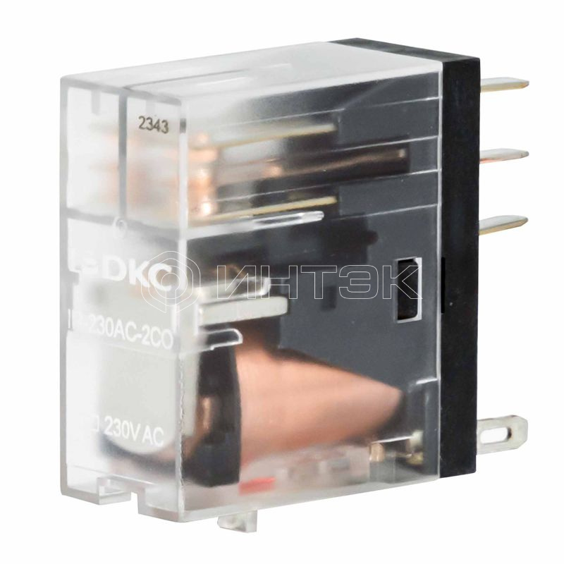 Реле одиночное 230В AC 2 прекидн. контакта DKC IR-230AC-2CO изображение, фото