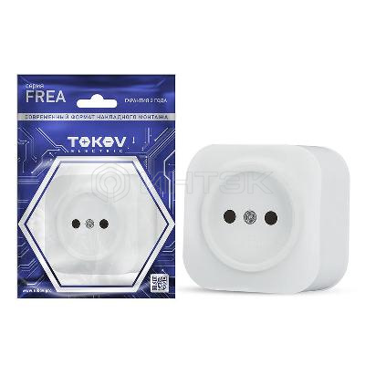 Розетка 1-м ОП Frea 16А IP20 250В без заземл. АБС-пластик бел. TOKOV ELECTRIC TKE-FR-R1-C01 изображение, фото