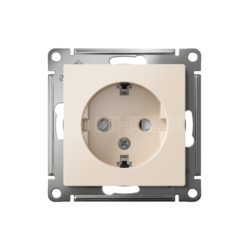 Розетка 1-м СП AtlasDesign 16А IP20 с заземл. защ. шторки механизм беж.  Systeme Electric ATN000245 изображение, фото