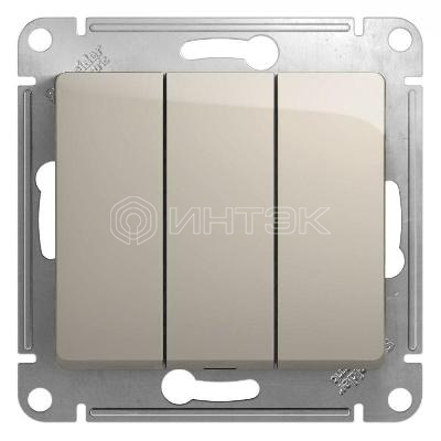 Выключатель 3-кл. СП Glossa 10А IP20 (сх. 3) 10AX механизм молочн. Systeme Electric GSL000931 изображение, фото