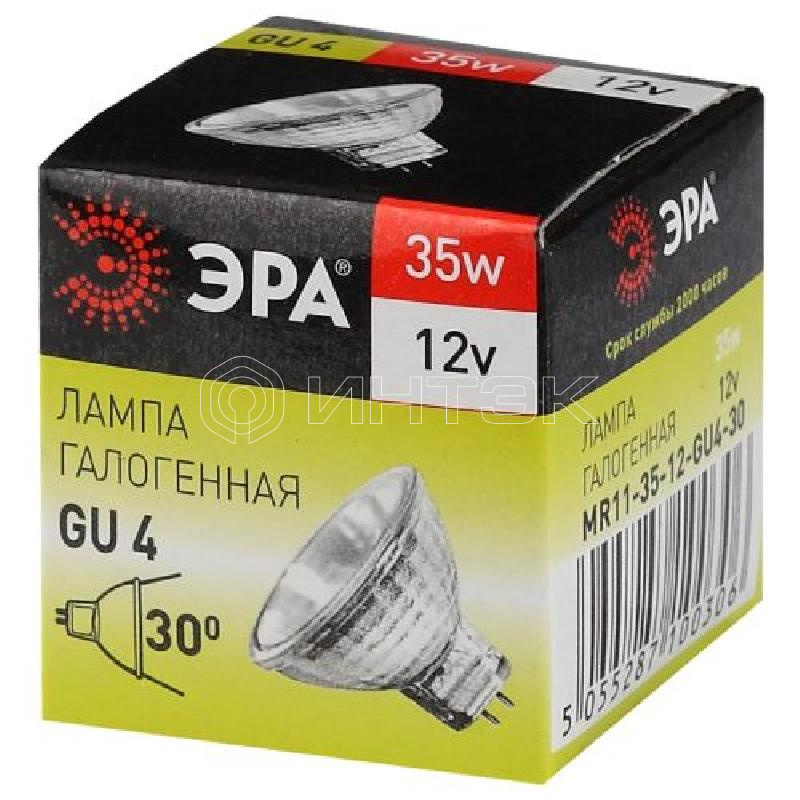 Лампа галогенная GU4-MR11-35W-12V-30Cl ЭРА C0027362 изображение, фото