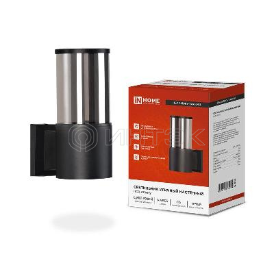 Светильник НБУ SMOKY-1хA60-BL E27 IP65 уличный настен. односторон. под лампу 1хA60 алюм. черн. IN HOME 4690612052892 изображение, фото