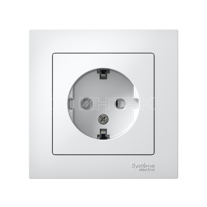 Розетка 1-м СП AtlasDesign 16А IP20 с заземл. защ. шторки в сборе бел.  Systeme Electric ATN000144 изображение, фото