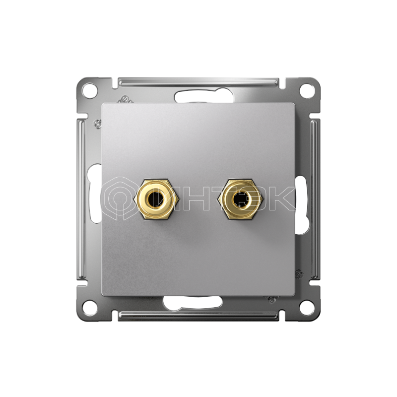 Розетка аудио 2-м AtlasDesign алюм. Systeme Electric ATN000387 изображение, фото