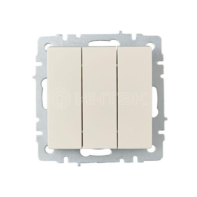 Выключатель 3-кл. СП BRITE ВС10-3-0-БрКр 10А механизм беж. IEK BR-V30-0-10-K10 изображение, фото
