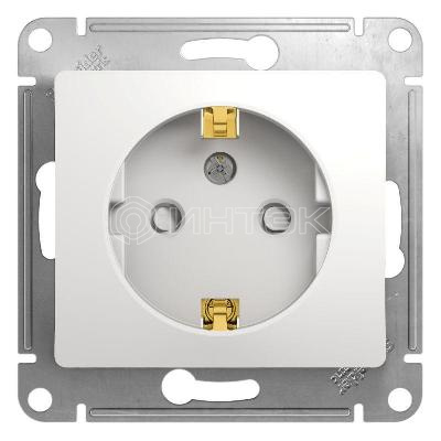 Розетка 1-м СП Glossa 16А IP20 с заземл. защ. шторки механизм бел.  Systeme Electric GSL000145 изображение, фото