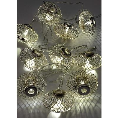 Гирлянда светодиодная "Фонарики" хром 5х3см 10LED тепл. бел. 1.8+0.3м КОСМОС KOC_GIR-B120 изображение, фото