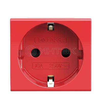 Розетка 1-м 2мод. Viva 16А IP20 2P+E с заземл. защ. шторки красн. DKC 45015 изображение, фото