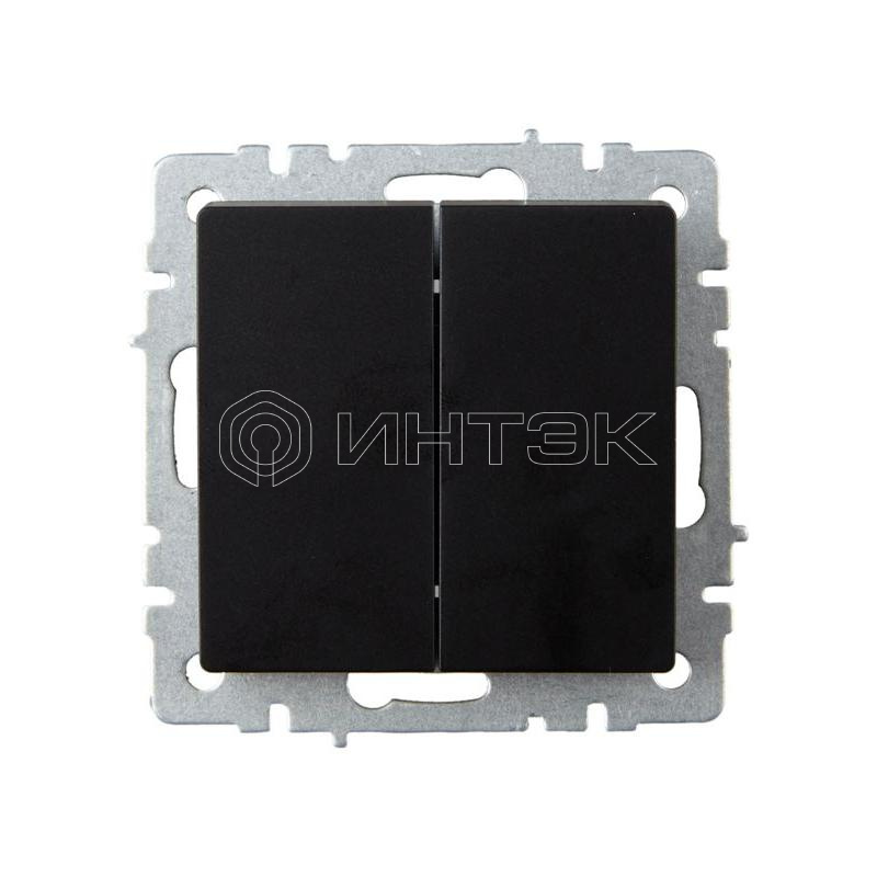 Выключатель проходной 2-кл. СП BRITE ВС10-2-6-БрЧ 10А механизм черн. IEK BR-V22-0-10-K02 изображение, фото
