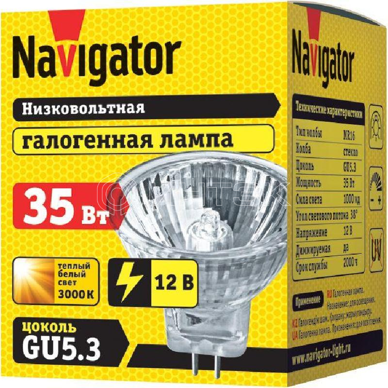 Лампа галогенная 94 203 MR16 35Вт 12В 2000h Navigator 94203 изображение, фото