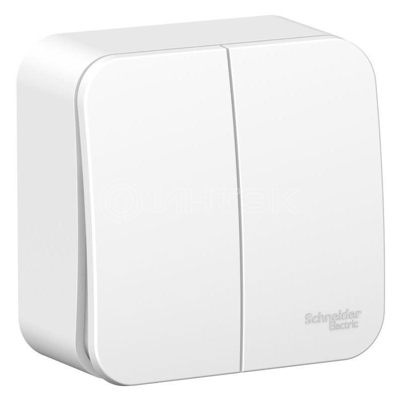 Выключатель 2-кл. ОП Blanca 6А IP20 (сх. 5) 250В с изолир. пластиной бел.  Systeme Electric BLNVA065011 изображение, фото