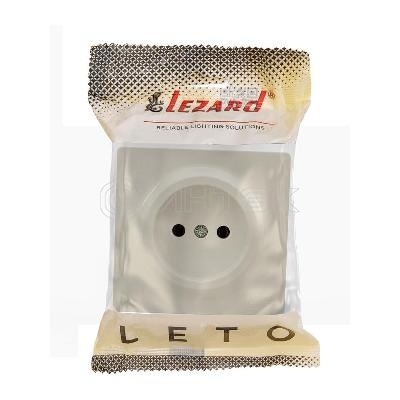 Розетка 1-м ОП LETO без заземл. ПБТ крем LEZARD 752-0300-121B изображение, фото