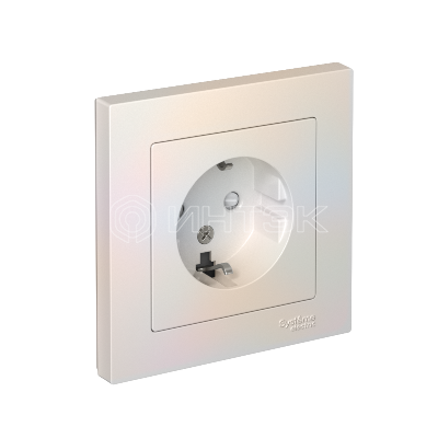 Розетка 1-м СП AtlasDesign 16А IP20 с заземл. защ. шторки в сборе жемчуж. Systeme Electric ATN000444 изображение, фото