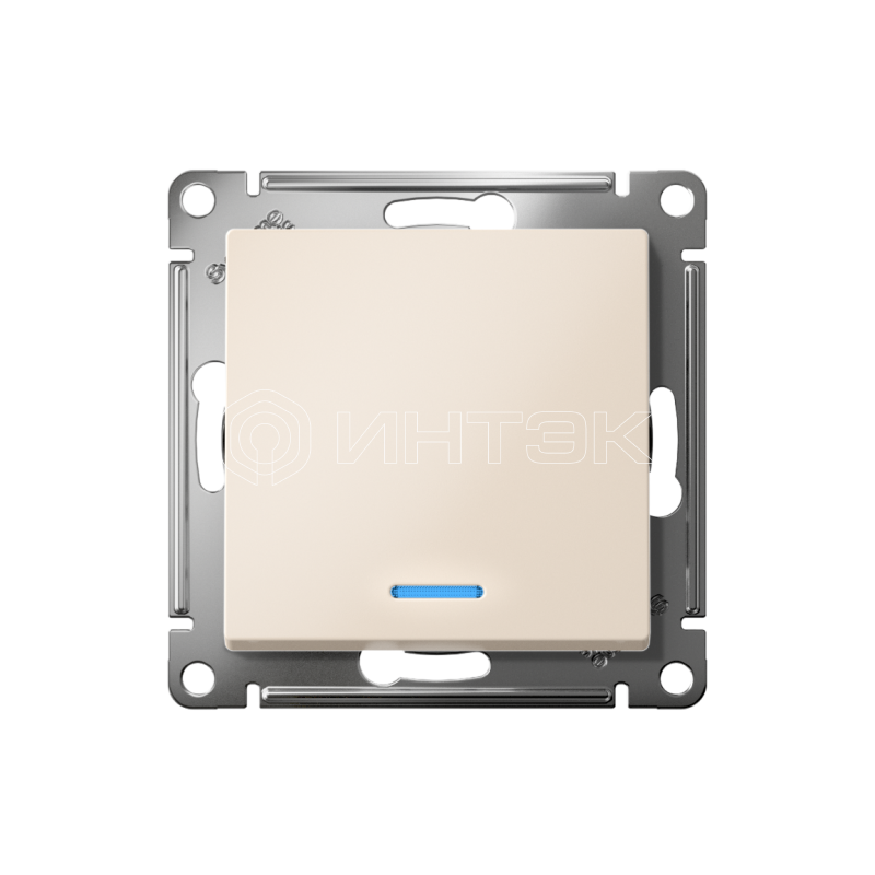 Переключатель проходной 1-кл. СП AtlasDesign 10А IP20 (сх. 6а) 10AX с подсветкой механизм беж.  Systeme Electric ATN000263 изображение, фото