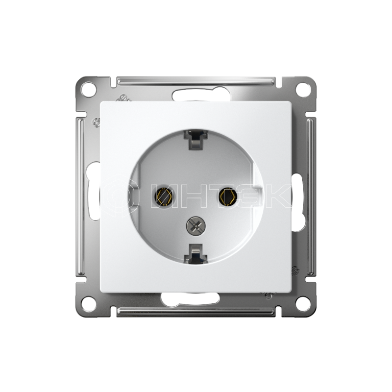 Розетка 1-м СП AtlasDesign 16А IP20 с заземл. механизм бел.  Systeme Electric ATN000143 изображение, фото