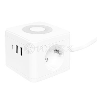 Удлинитель "Куб" 2х1.3м 2USB 2.4А+Type C + Ночник 1кв.мм EKF UBA-CUB-2-TC изображение, фото