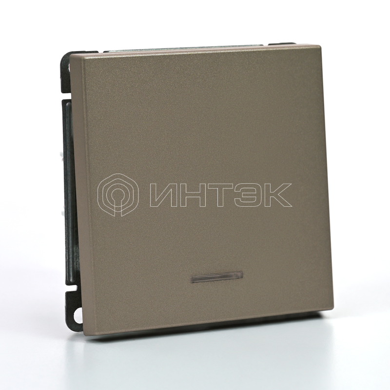 Выключатель 1-кл. ArtGallery (сх. 1а) 10AX с подсветкой механизм шампань  Systeme Electric GAL000513 изображение, фото