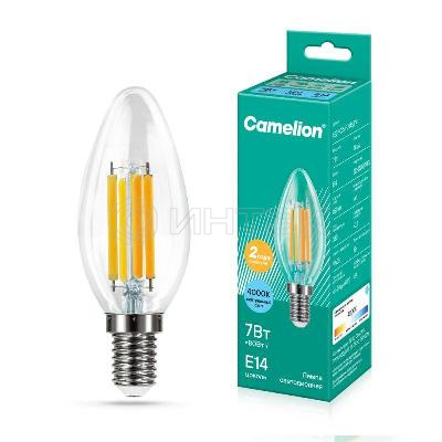 Лампа светодиодная филаментная LED7-C35-FL/845/E14 7Вт 220В Camelion 13453 изображение, фото