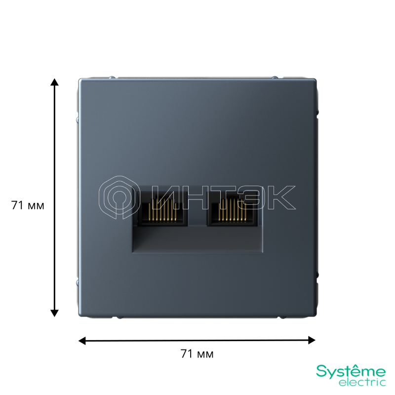 Розетка двойная компьютерная ArtGallery RJ45+RJ45 кат. 6A механизм грифель Systeme Electric GAL000788 изображение, фото