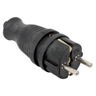 Вилка прямая 16А 2P+PE 230В IP44 каучук PROxima EKF RPS-011-16-230-44-r изображение, фото