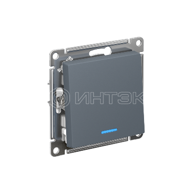 Выключатель 1-кл. СП AtlasDesign 10А IP20 (сх. 1а) 10AX с подсветкой механизм грифель  Systeme Electric ATN000713 изображение, фото