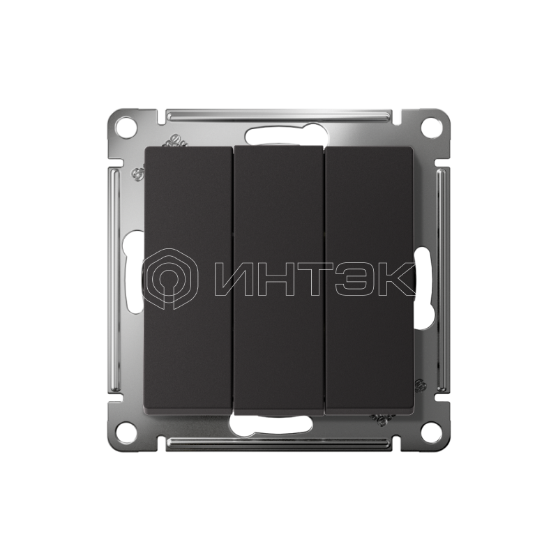 Выключатель 3-кл. СП AtlasDesign 10А IP20 (сх. 1+1+1) 10AX механизм карбон  Systeme Electric ATN001031 изображение, фото
