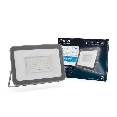 Прожектор светодиодный Qplus 50Вт 6500К IP65 5250лм 200-240В ДО графит. GAUSS 690511350 изображение, фото