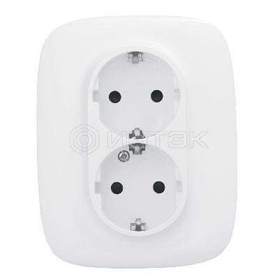 Розетка 2-м СП Valena Allure 16А IP20 250В 2х2P+E защ. шторки безвинт. клеммы с лицев. панелью бел. Legrand 753726 изображение, фото
