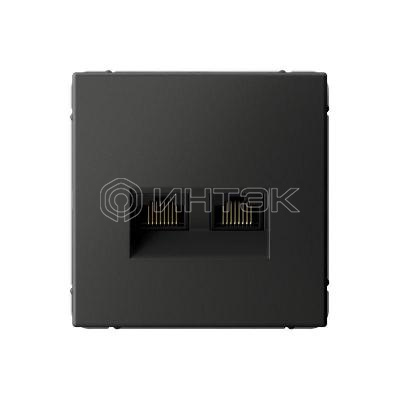 Розетка двойная компьютерная ArtGallery RJ45+RJ45 кат. 6A механизм базальт Systeme Electric GAL001488 изображение, фото