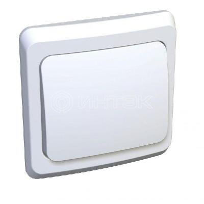 Выключатель кнопочный 1-кл. СП Этюд 10А IP20 с самовозвратом бел. Systeme Electric KC10-001B изображение, фото