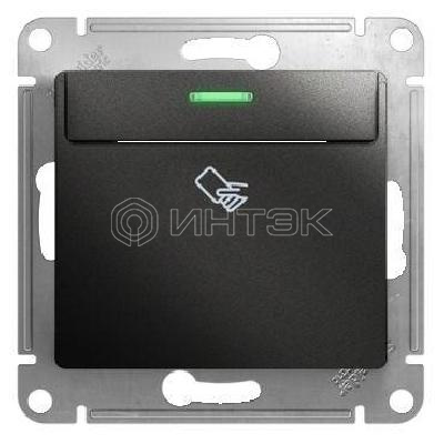 Выключатель карточный 1-кл. 1мод. СП Glossa 10А IP20 (сх. 6) механизм антрацит Systeme Electric GSL000769 изображение, фото